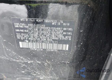 2017 Subaru Forester 2.5I z USA, uszkodzony, nr VIN JF2SJABC2HH417623